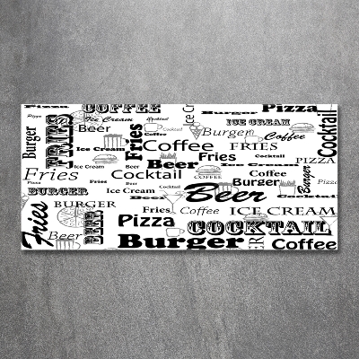 Quadro vetro Menù del ristorante