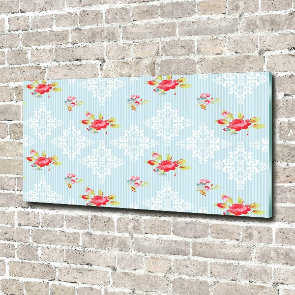 Quadro su vetro Rose e ornamenti