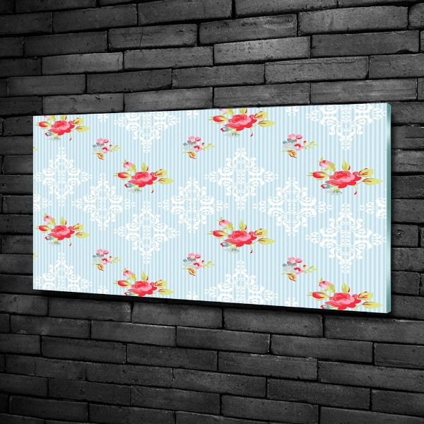 Quadro su vetro Rose e ornamenti