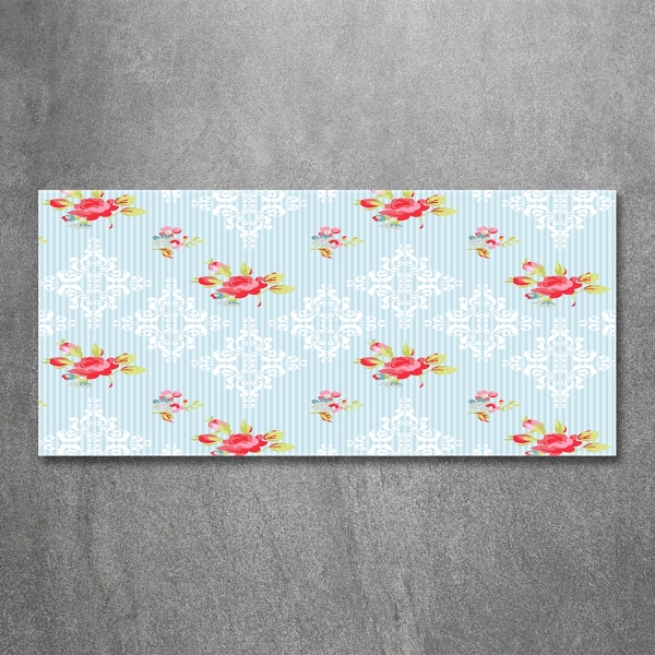 Quadro su vetro Rose e ornamenti