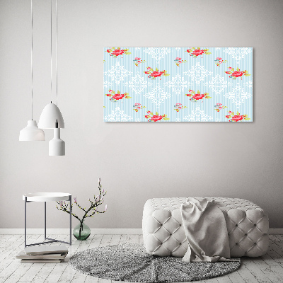 Quadro su vetro Rose e ornamenti