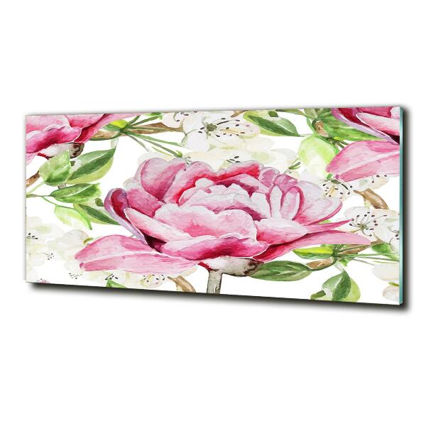 Quadro in vetro Peonie