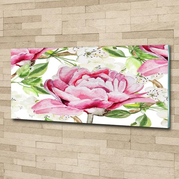 Quadro in vetro Peonie