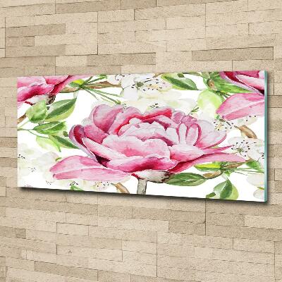 Quadro in vetro Peonie