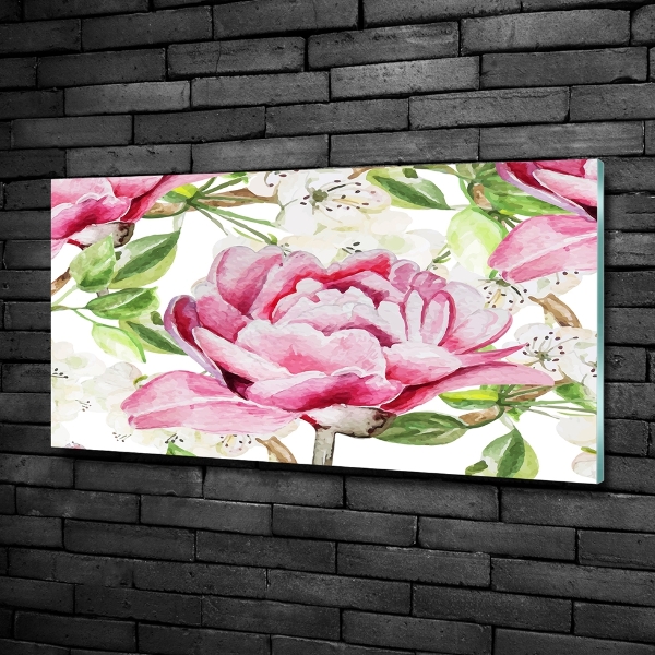 Quadro in vetro Peonie