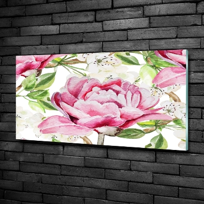 Quadro in vetro Peonie
