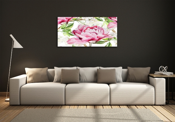 Quadro in vetro Peonie