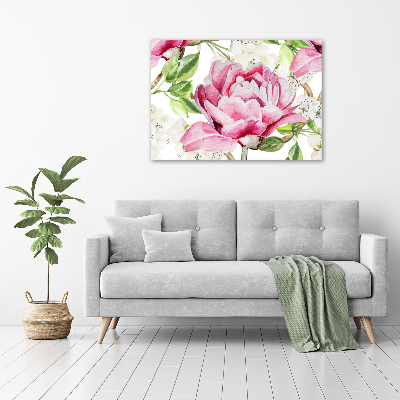 Quadro in vetro Peonie