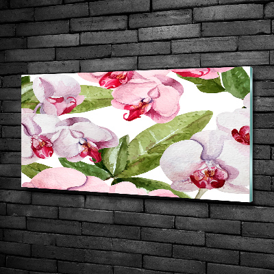 Quadro in verde Orchidee rosa
