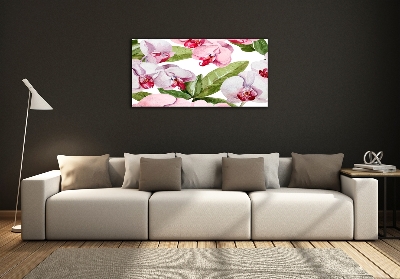 Quadro in verde Orchidee rosa