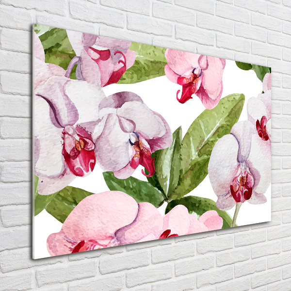 Quadro in verde Orchidee rosa