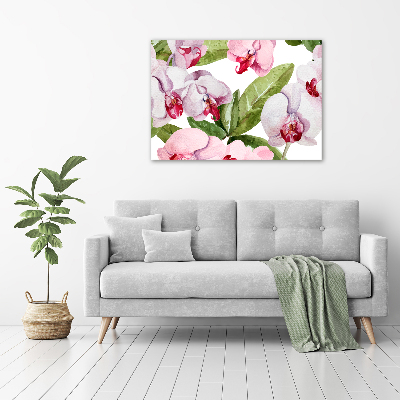 Quadro in verde Orchidee rosa