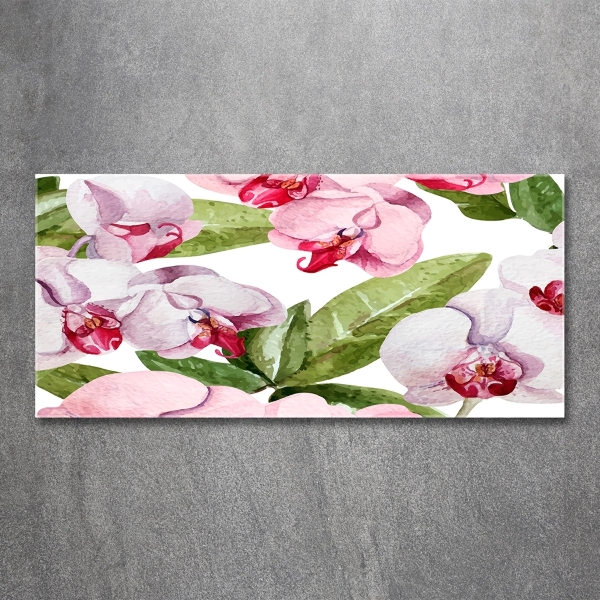 Quadro in verde Orchidee rosa