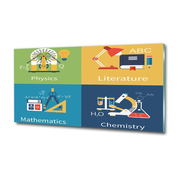 Quadro su vetro Materie scolastiche