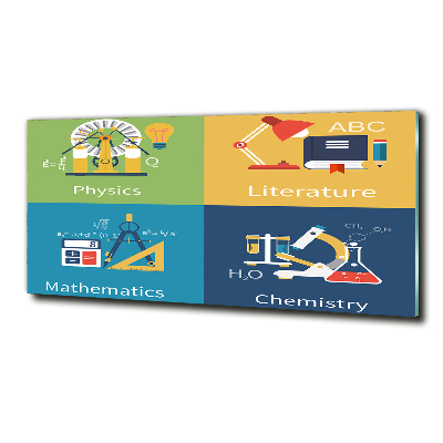 Quadro su vetro Materie scolastiche