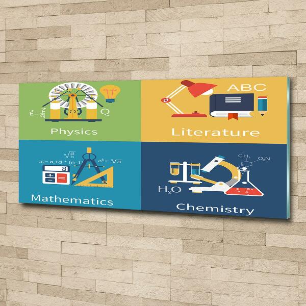 Quadro su vetro Materie scolastiche