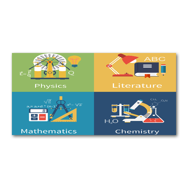 Quadro su vetro Materie scolastiche