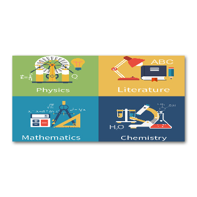 Quadro su vetro Materie scolastiche