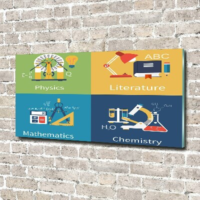 Quadro su vetro Materie scolastiche