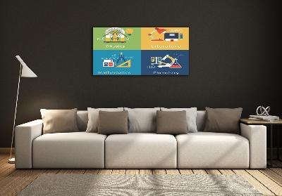 Quadro su vetro Materie scolastiche
