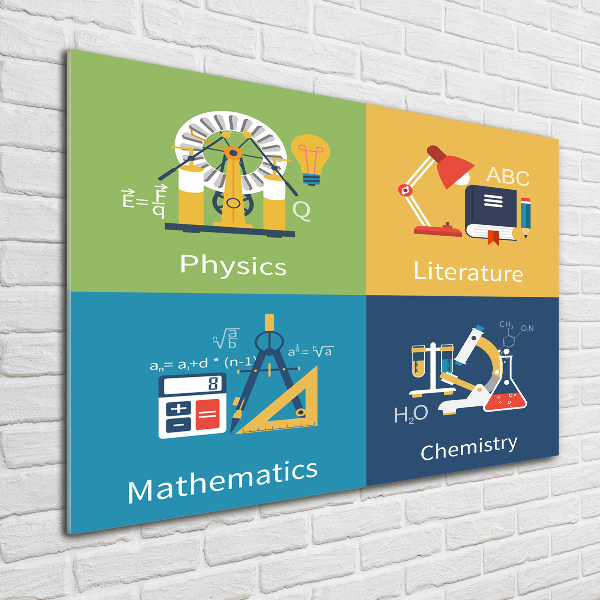 Quadro su vetro Materie scolastiche