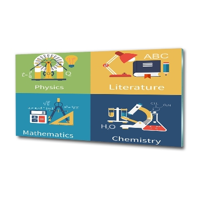 Quadro su vetro Materie scolastiche