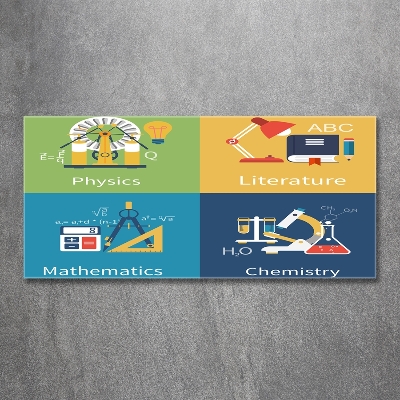 Quadro su vetro Materie scolastiche