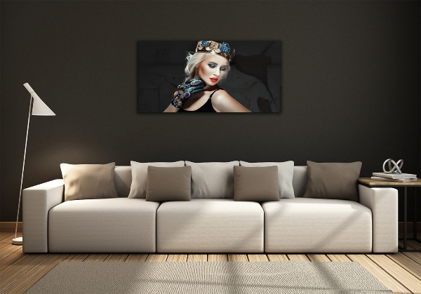 Quadro vetro La donna con la corona
