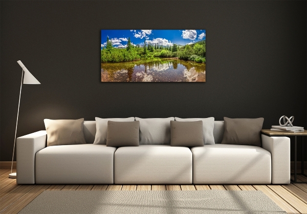 Quadro vetro Lago nella foresta