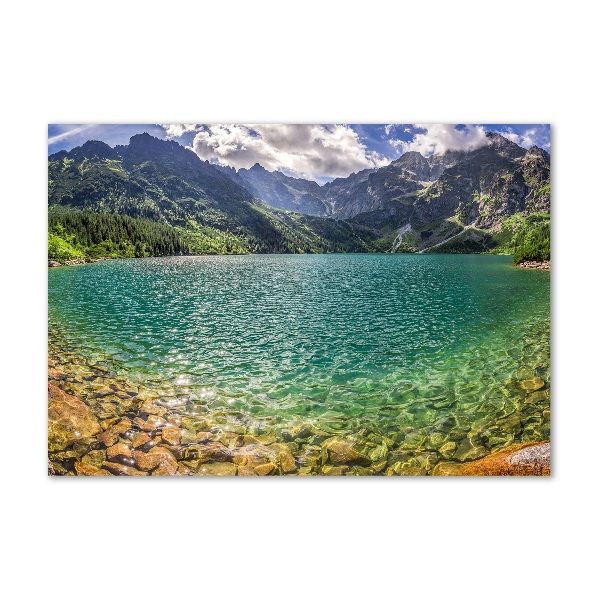 Quadro su vetro Lago tra le montagne