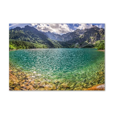 Quadro su vetro Lago tra le montagne