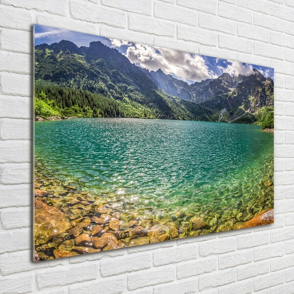 Quadro su vetro Lago tra le montagne