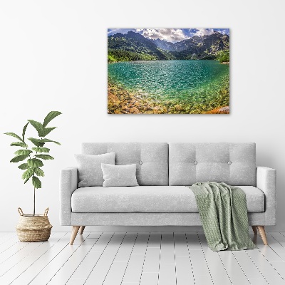 Quadro su vetro Lago tra le montagne