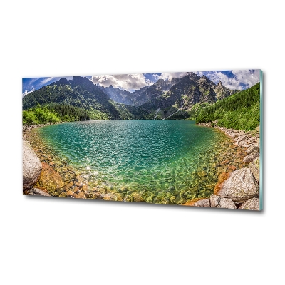 Quadro su vetro Lago tra le montagne
