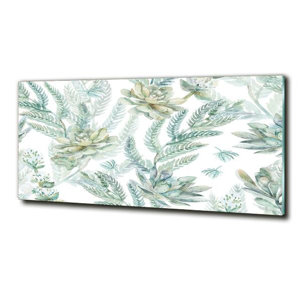 Quadro vetro Fiori e foglie