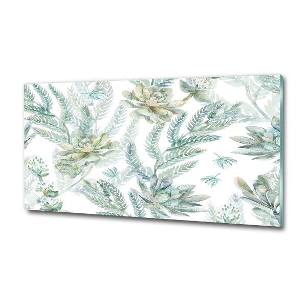 Quadro vetro Fiori e foglie