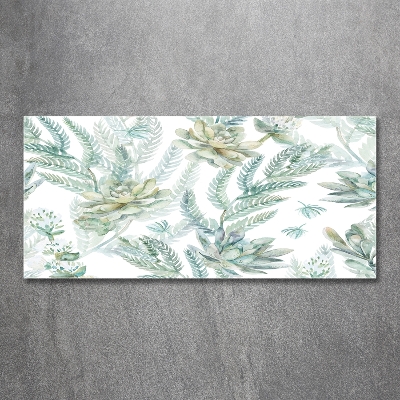 Quadro vetro Fiori e foglie