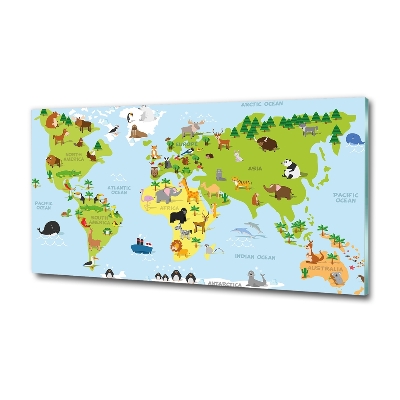 Quadro su vetro Mappa degli animali