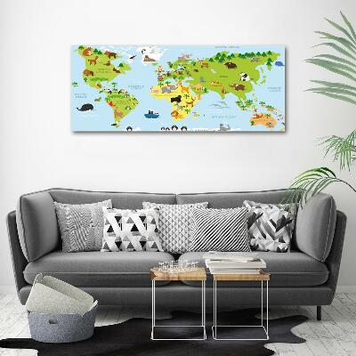 Quadro su vetro Mappa degli animali
