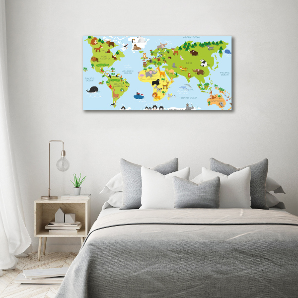 Quadro su vetro Mappa degli animali