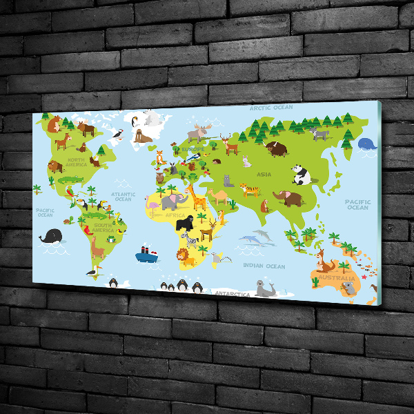 Quadro su vetro Mappa degli animali