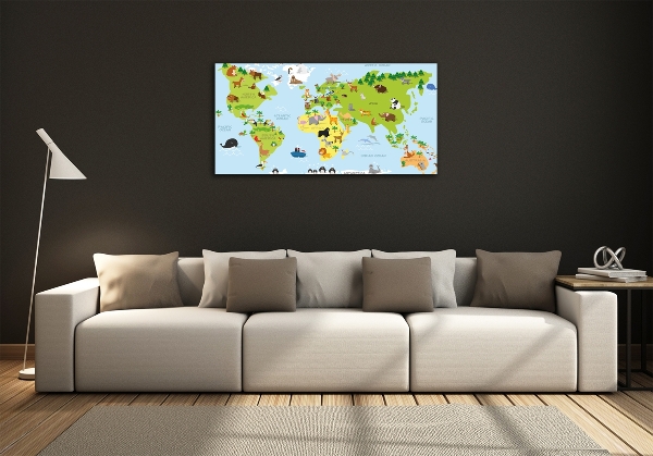 Quadro su vetro Mappa degli animali