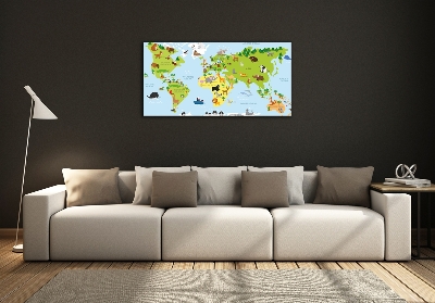 Quadro su vetro Mappa degli animali