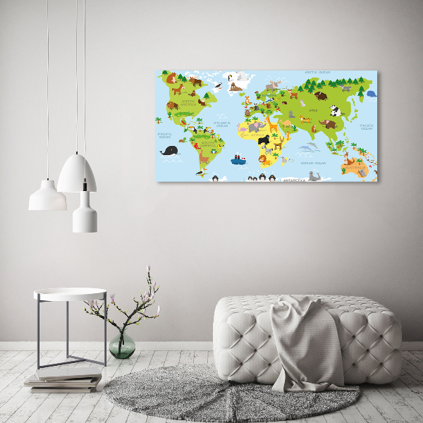 Quadro su vetro Mappa degli animali