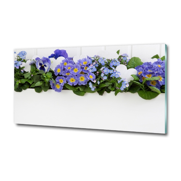 Quadro su vetro Fiori blu