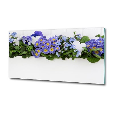 Quadro su vetro Fiori blu