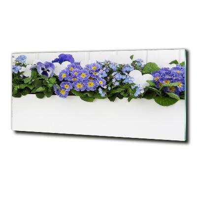 Quadro su vetro Fiori blu