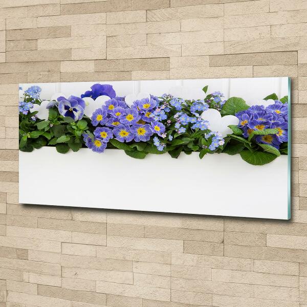 Quadro su vetro Fiori blu