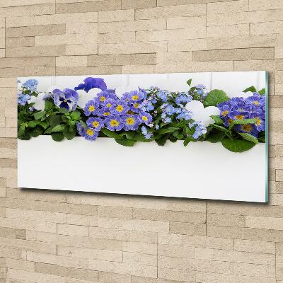 Quadro su vetro Fiori blu