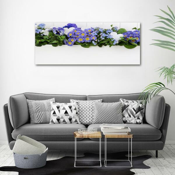Quadro su vetro Fiori blu